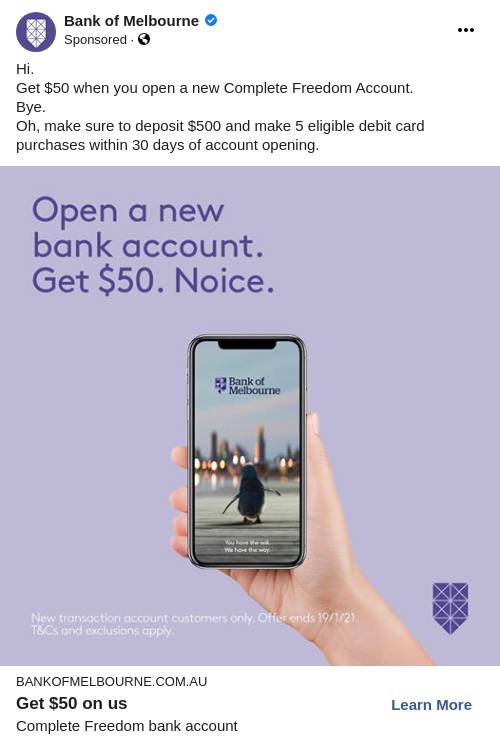 Bank of Melbourne Ad Bank of Melbourne Ad