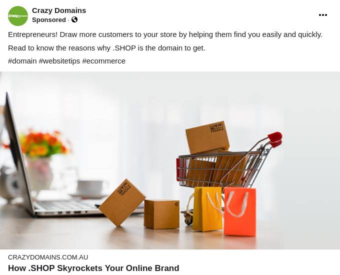 How .shop Skyrockets Your Online Brand - Crazy Domains Hub