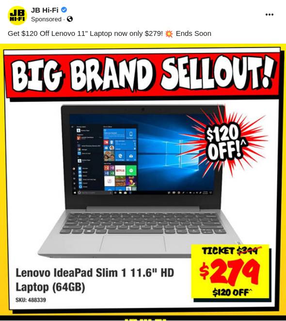 JB HIFI Ad  Bigdatr