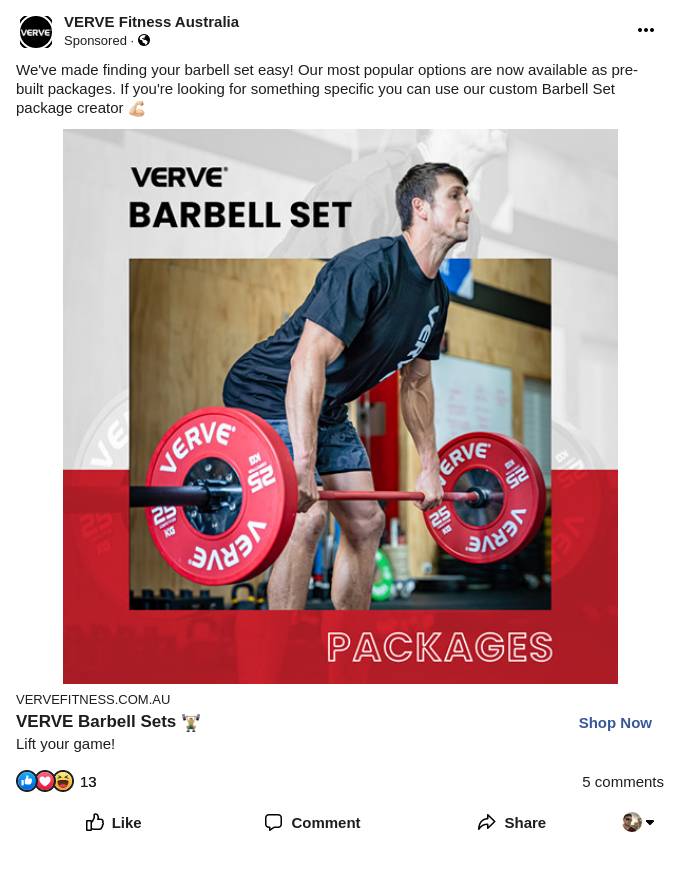 Barbell Set Packages – VERVE Fitness Ad - Bigdatr