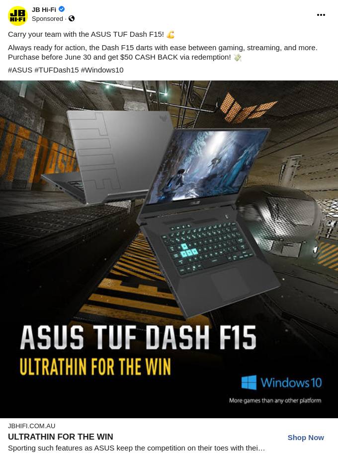 asus tuf dash f15 jbhifi