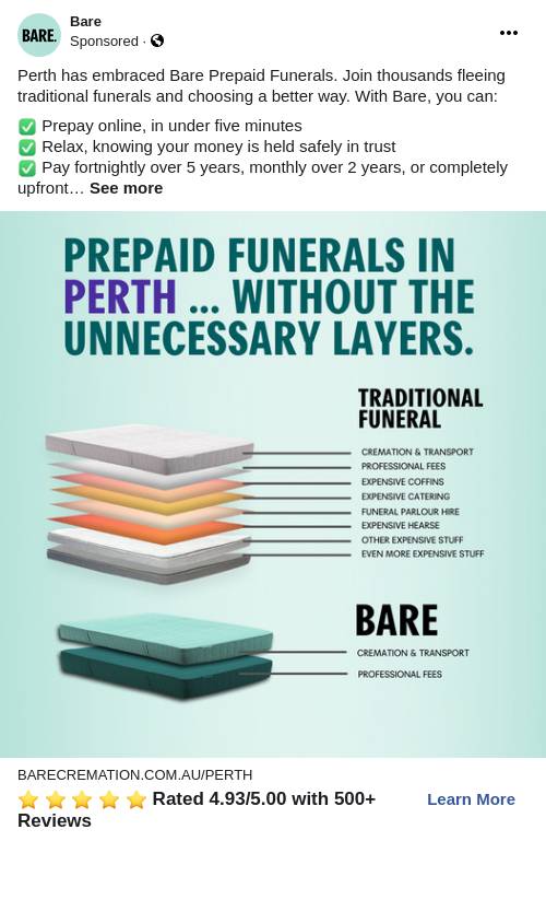 Simple, Affordable Prepaid Funerals Bare Cremation Ad Bigdatr
