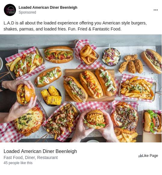 Loaded American Diner (Beenleigh) Takeaway in Brisbane Delivery Menu