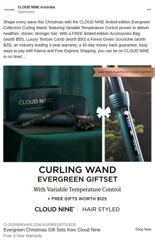 The Evergreen Collection Curling Wand – Cloud Nine Australia Ad
