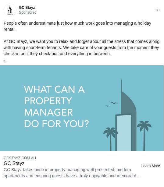 Dedicated Gold Coast Property Management GC Stayz Ad Bigdatr