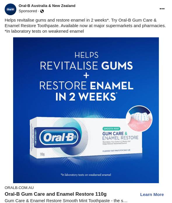 Oral-B Gum Care And Enamel Restore 110g | Oral-B Ad - Bigdatr