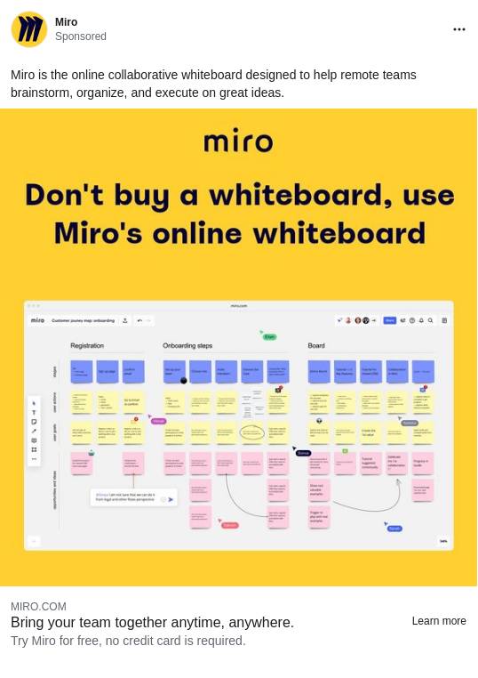 Online Whiteboard Collaborative Free Online Whiteboard Miro Ad