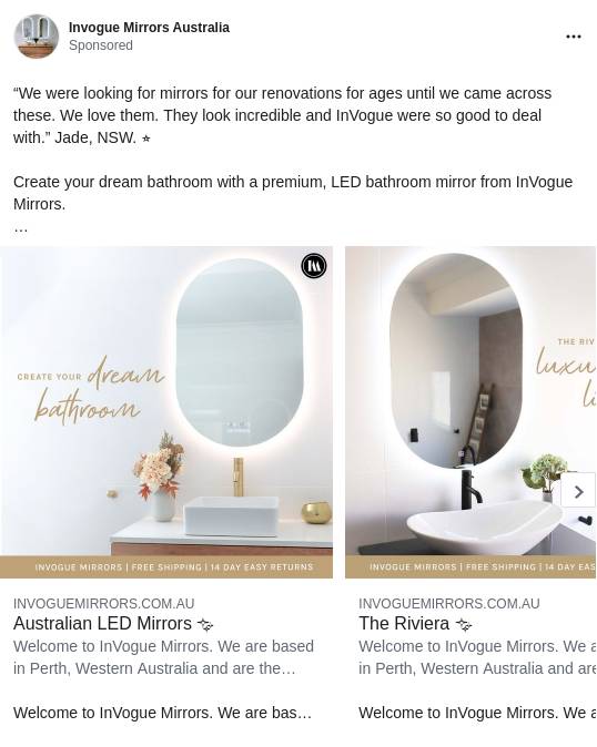 InVogue Mirrors Ad Bigdatr