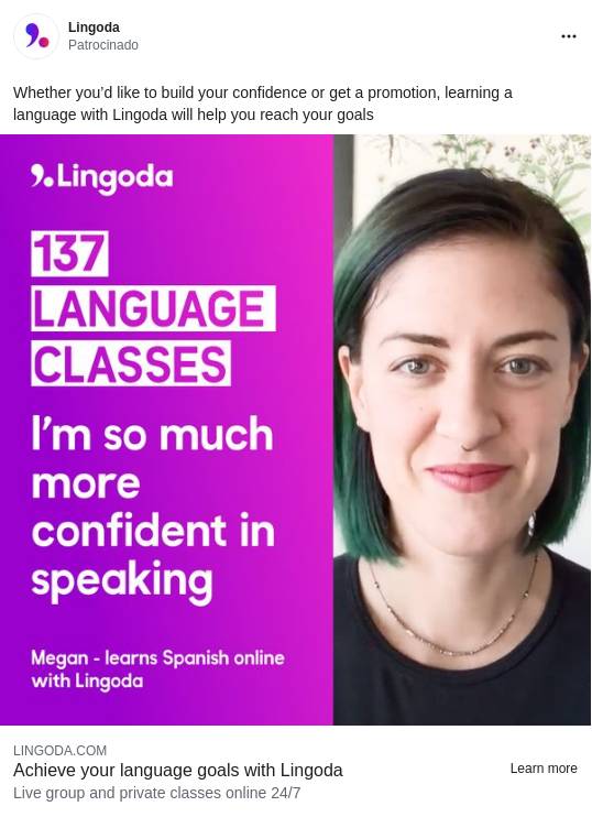 Lingoda: Online language courses with native teachers Ad - Bigdatr