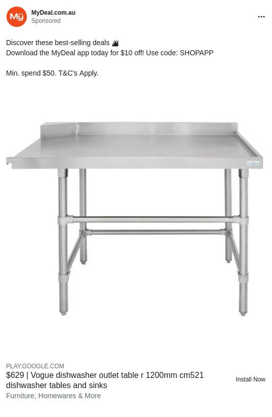Vogue Dishwasher Outlet Table R 1200mm CM521 Dishwasher Tables and Sinks - MyDeal