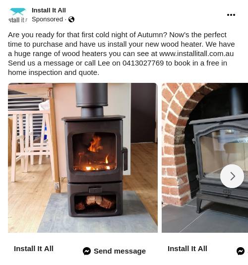 Wood heaters Adelaide Hills to Murray Bridge Install It All Ad