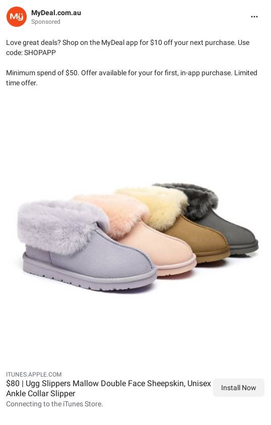 UGG Slippers Mallow Double Face Sheepskin, Unisex Ankle Collar Slipper - MyDeal