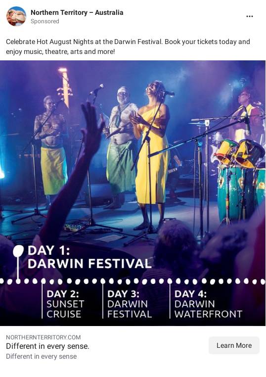 Darwin Festival Darwin events Northern Territory, Australia Ad