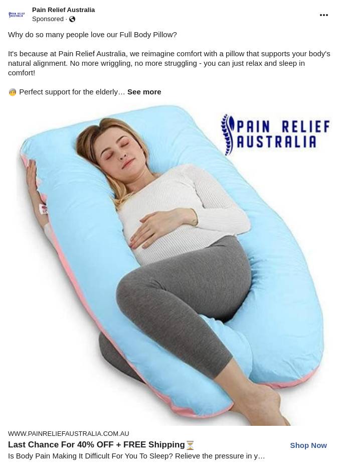 Pain Relief Australia Ad - Bigdatr