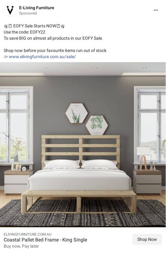 Buy Coastal Pallet Bed Frame Online Australia Ad