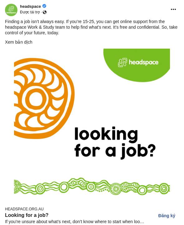 Work and study help headspace Ad Bigdatr