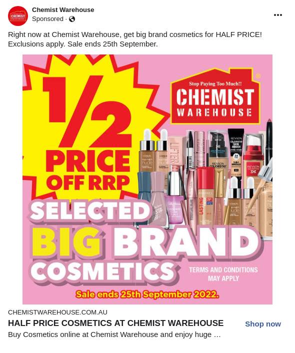 Chemist Warehouse Ad Bigdatr