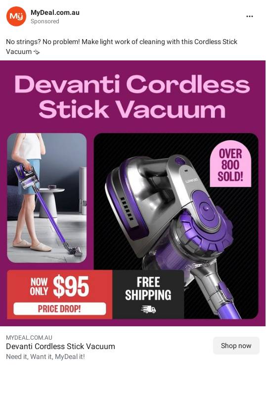 Devanti Cordless Vacuum Cleaner 150W - MyDeal