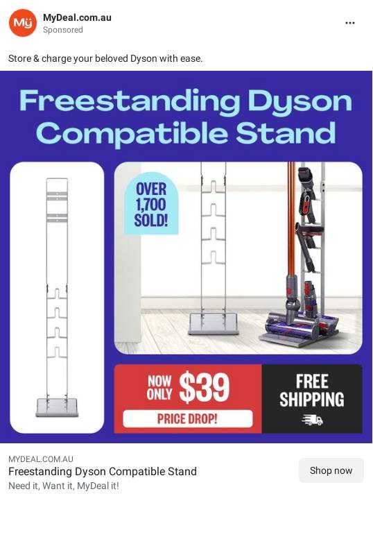 Freestanding Vacuum Stand Rack For Dyson Handheld Cleaner V6 V7 V8 V10 V11 V12 V15 Silver - MyDeal
