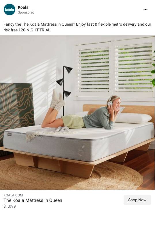 The Koala Mattress 2021 Best Mattress Winner Koala AU Ad