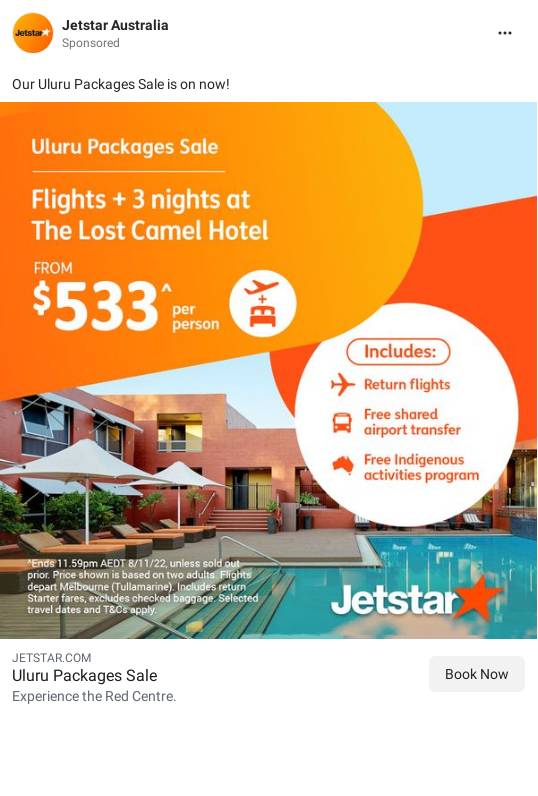 Uluru Holiday Packages Sale Jetstar Holidays Ad