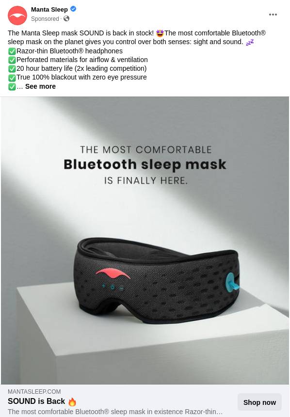 Manta Sleep Ad Bigdatr