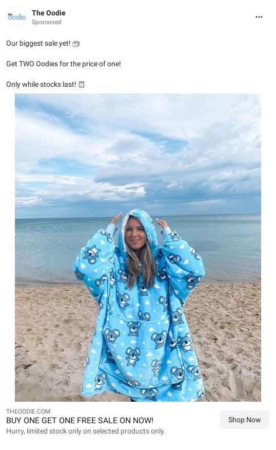 Oodie Hooded Blanket Buy One Get One Free The Oodie Ad Bigdatr