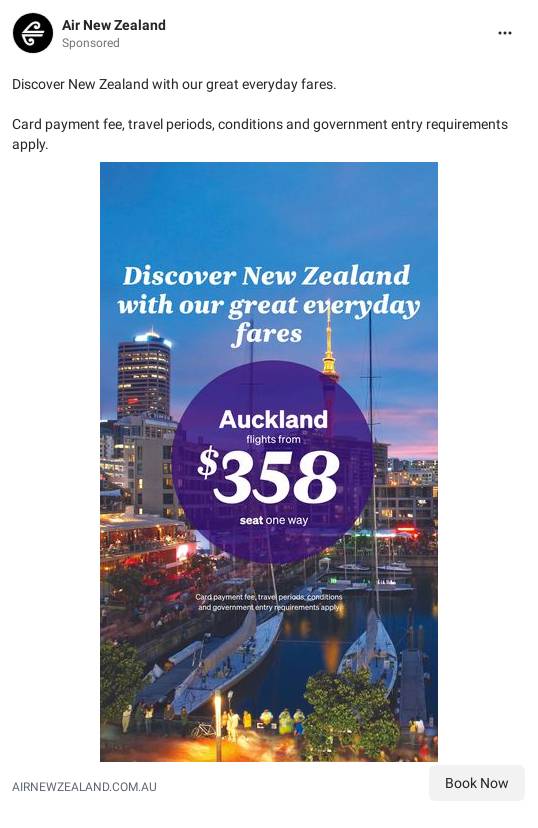 Cheap Flights New Zealand Air New Zealand Australia Ad