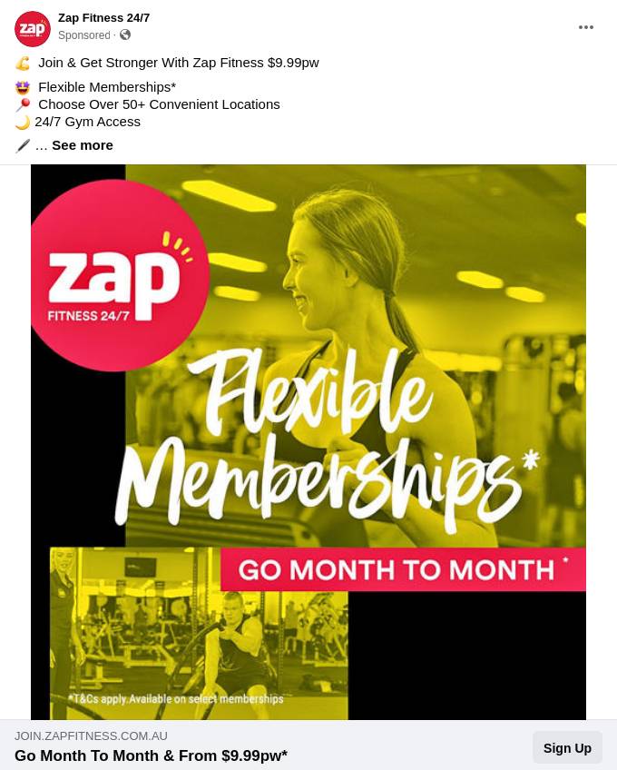 Zap Fitness Ad Bigdatr