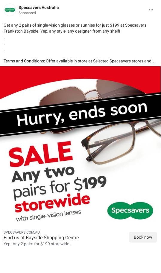 Specsavers Optometrist Frankston Bayside Ad