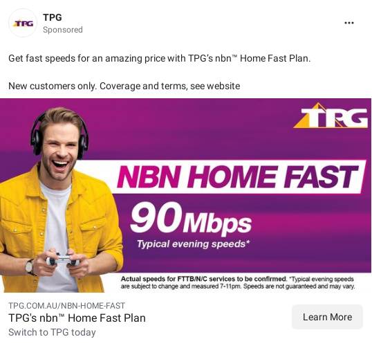 Our Best Ever NBN Plan Range - Internet Plans From TPG Ad - Bigdatr