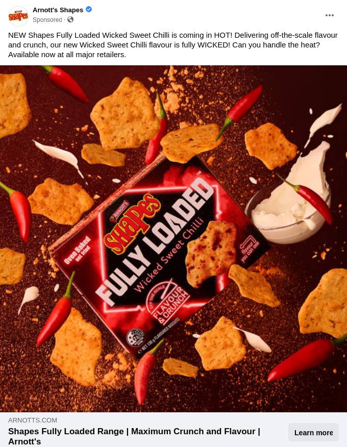 Shapes Fully Loaded Arnott's Ad