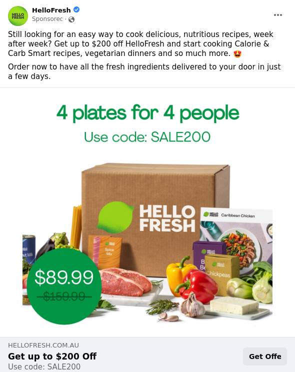 Meal Kit Delivery Plans & Food Boxes | HelloFresh Ad