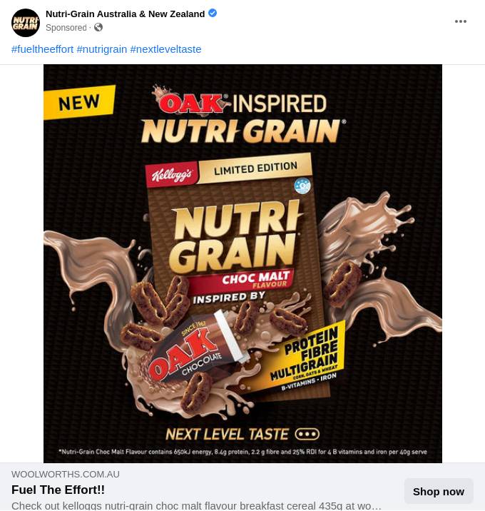 Kellogg's Nutrigrain Choc Malt Flavour Breakfast Cereal 435g