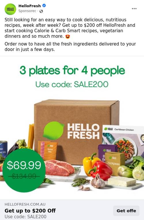 Meal Kit Delivery Plans & Food Boxes | HelloFresh Ad