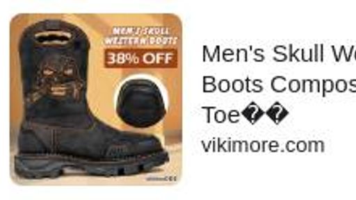 men's skull western boots vikimore