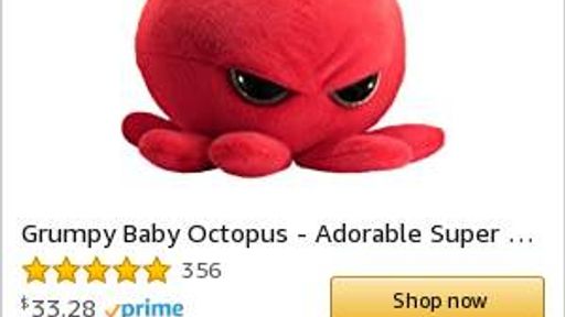 grumpy baby octopus plush