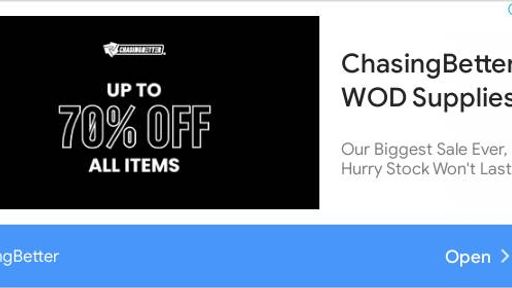 Explore New ChasingBetter WOD Supplies Ads