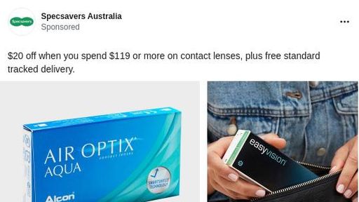 Buy Contact Lenses Online | Specsavers Australia Ad - Bigdatr