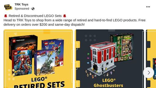 Buy Retired LEGO Sets | Retired LEGO Sets For Sale | TRK Toys Ad - Bigdatr