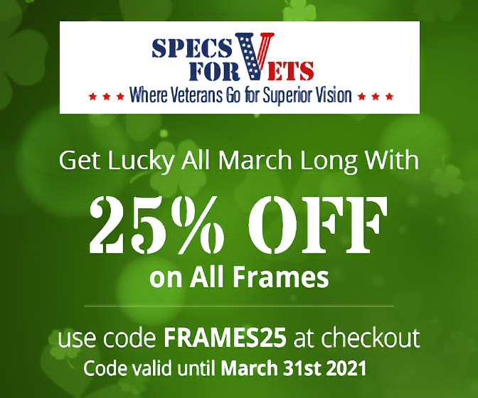 Discount for Veterans VA Eyeglasses Frames Specsforvets Ad