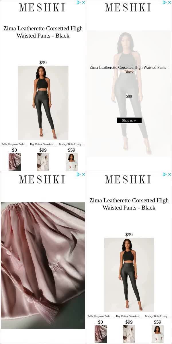 Zima Leatherette Corsetted High Waisted Pants - Black - MESHKI