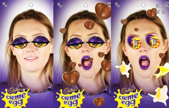 Cadbury Cream Egg filer on SnapChat. (Image from  Trendhunter.com )